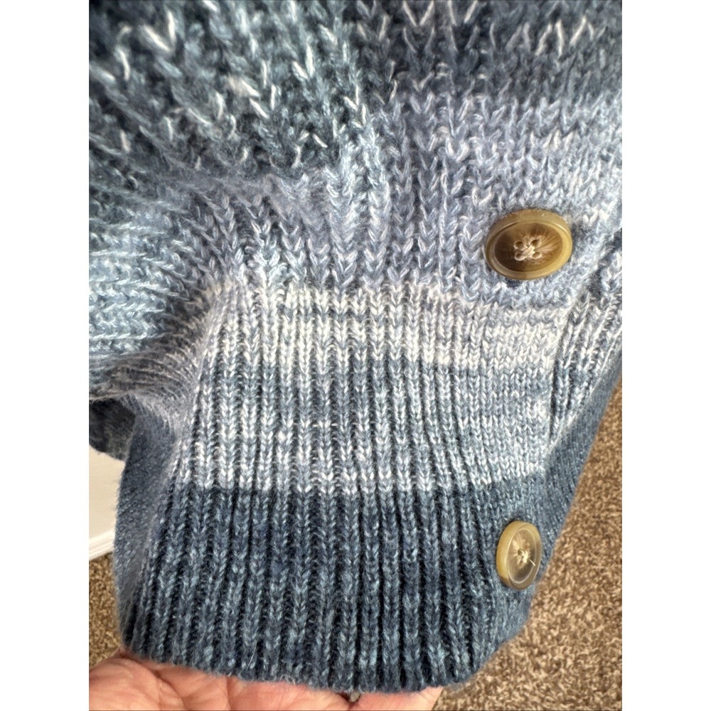 Lucky Brand Women's Oversized L Cropped Cardigan Sweater Blue - Picture 5 of 12